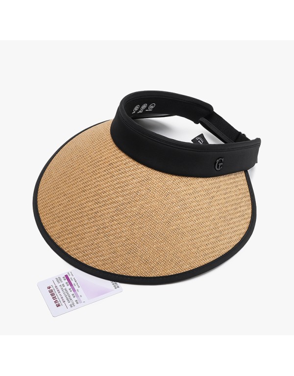 Sun hat women's UV protection outdoor straw hat large brim