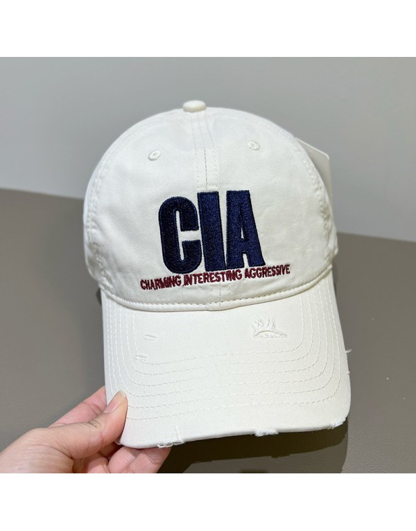 Cotton Twill Baseball Cap With Embroidery