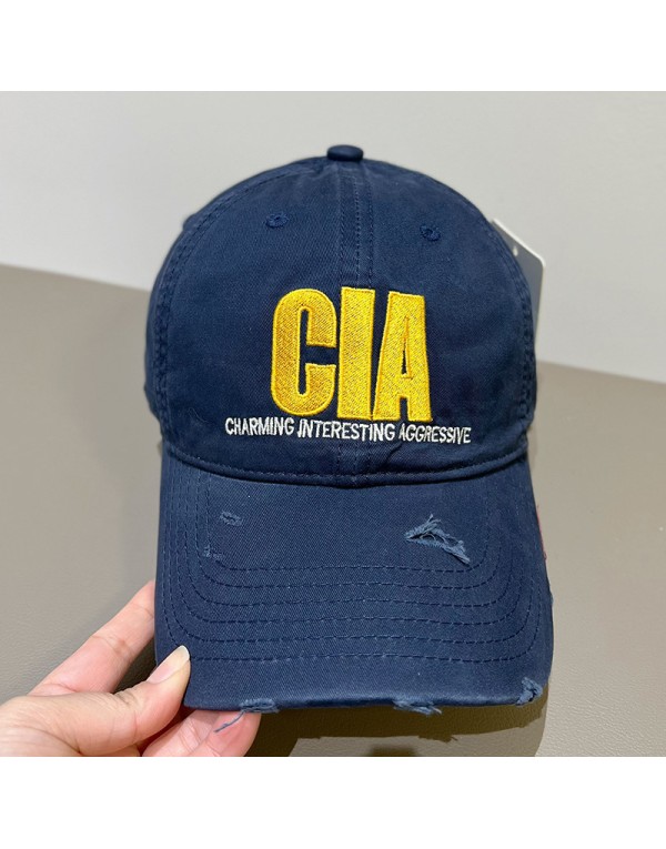 Cotton Twill Baseball Cap With Embroidery