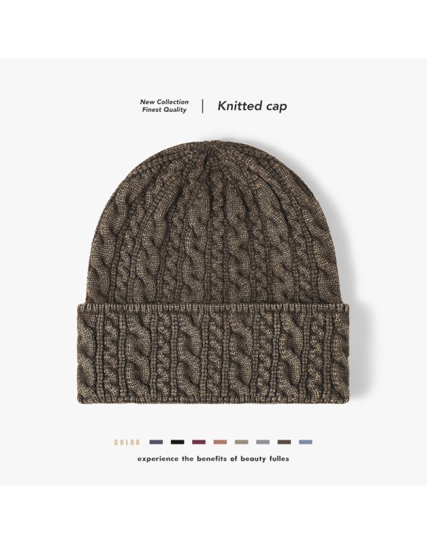 New Autumn-winter Style Large Headband Twisted Woolen Hat for Men and Women