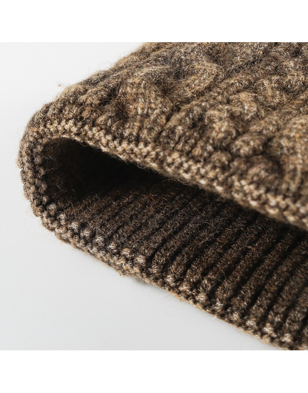 New Autumn-winter Style Large Headband Twisted Woolen Hat for Men and Women