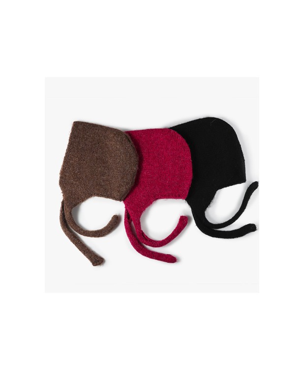 Chic Korean Winter Balaclava - Trendy Knit Face Cover Hat with Drawstring for Women