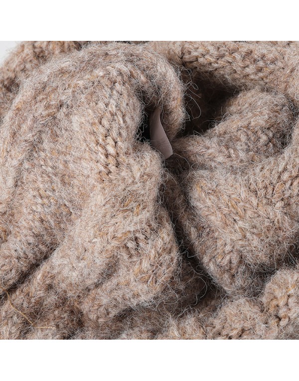 Womens Cat Ear Beanie Hat - Thick Warm Slouchy Knitted Cap for Outdoor Winter
